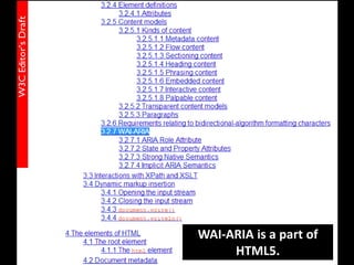 WAI-ARIA is a part of
     HTML5.
 