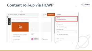 Content roll-up via HCWP
 