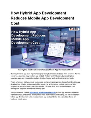 Affordable Mobile App Development Using Hybrid Frameworks | PDF