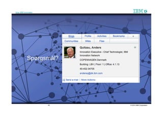 How IBM Innovates




           Spørgsmål?




                    45   © 2010 IBM Corporation
 