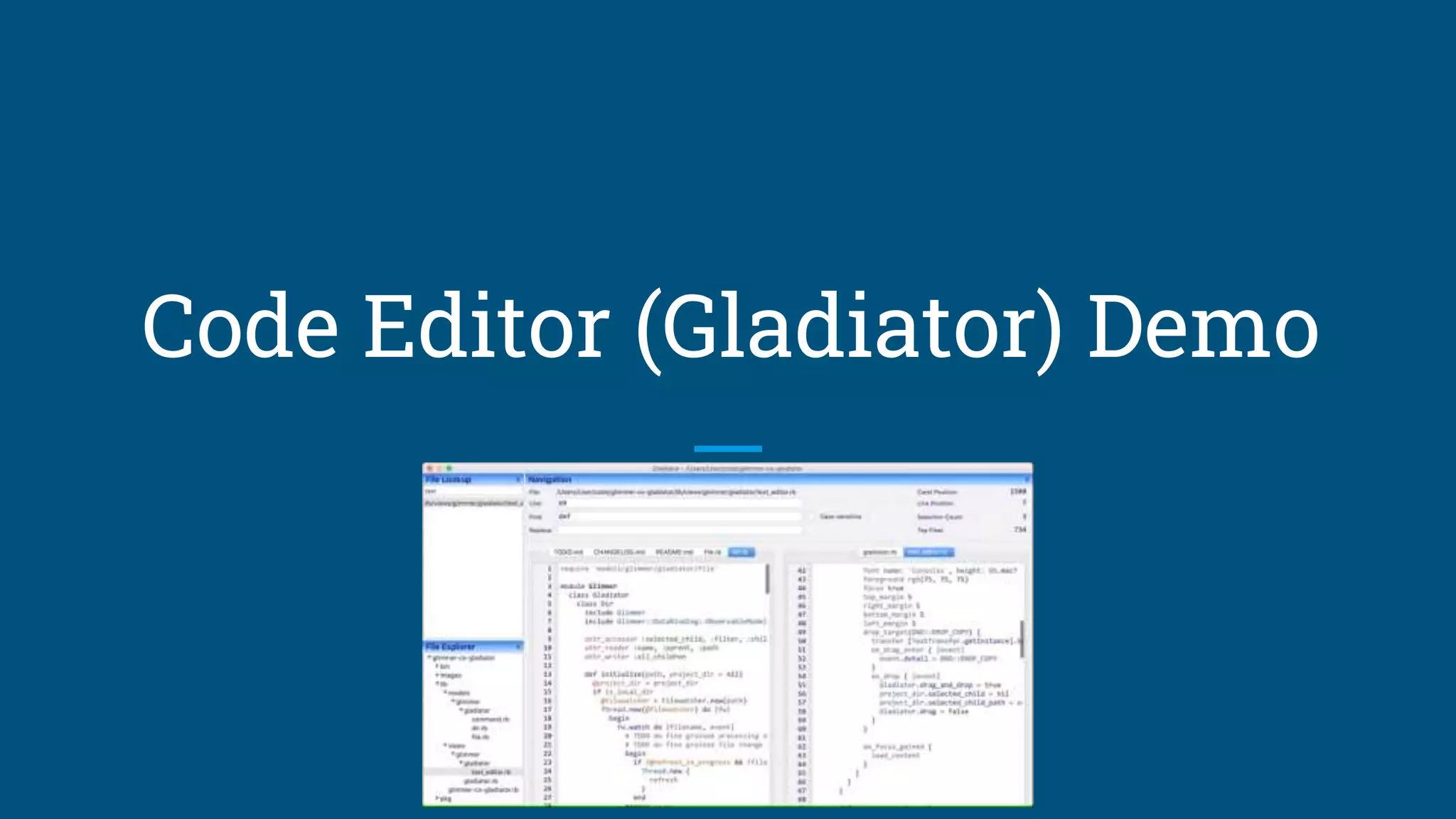 Code Editor (Gladiator) Demo
 