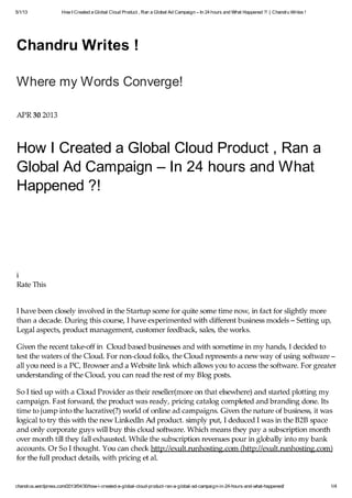 How I Created a Global Product and Ran a Global Campaign in 24 hours