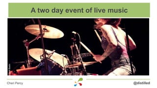 @distilledCheri Percy
A two day event of live music
 