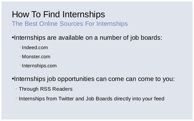 how to find internships
