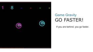 Game Gravity
GO FASTER!
If you are behind, you go faster.
 