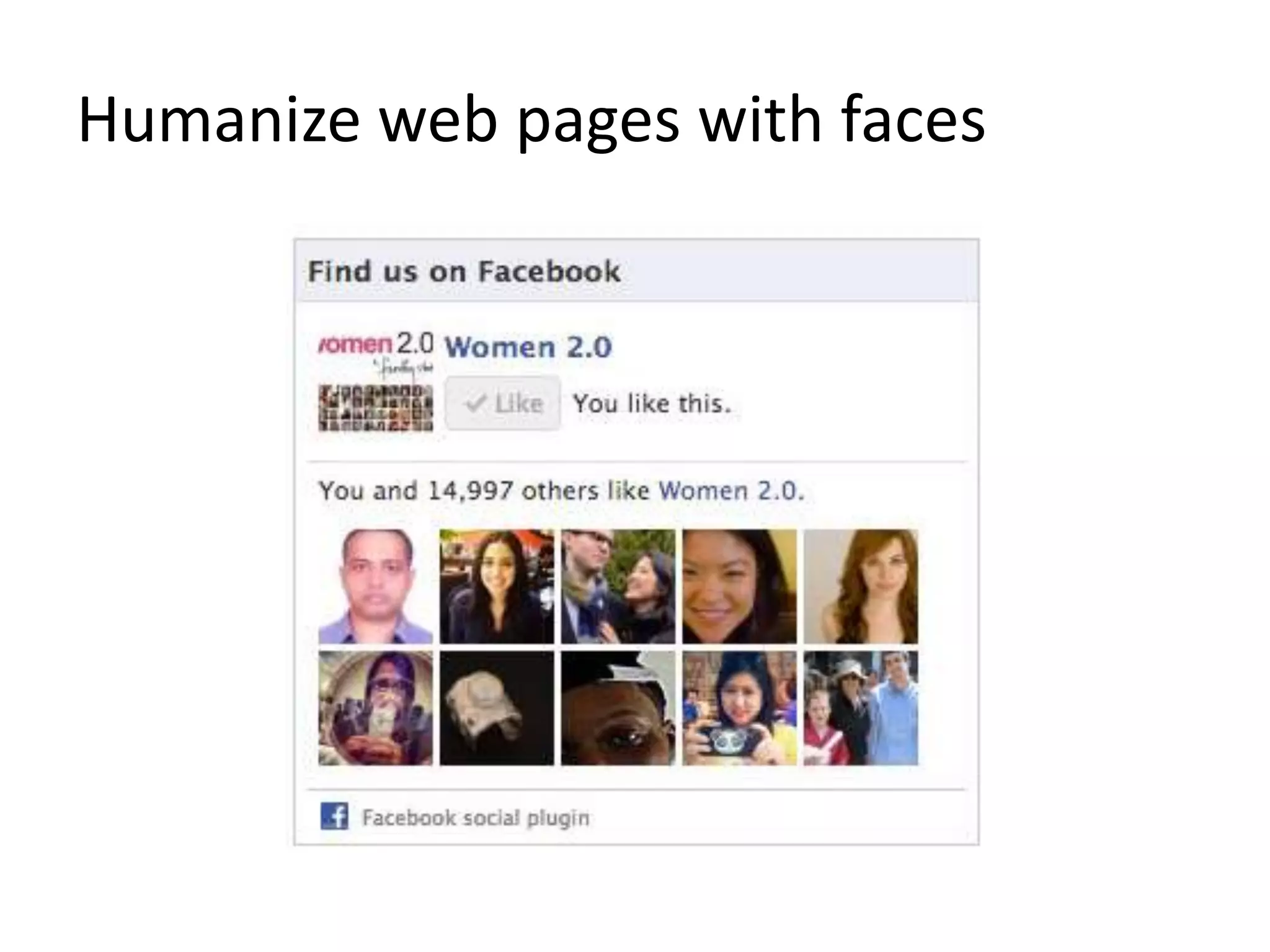 Humanize web pages with faces
 
