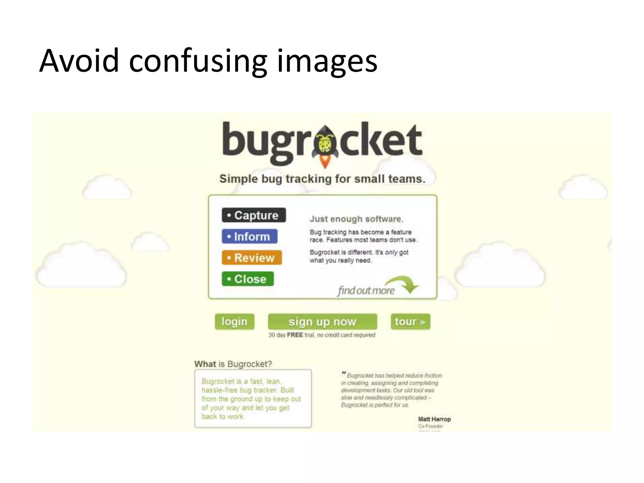 Avoid confusing images
 