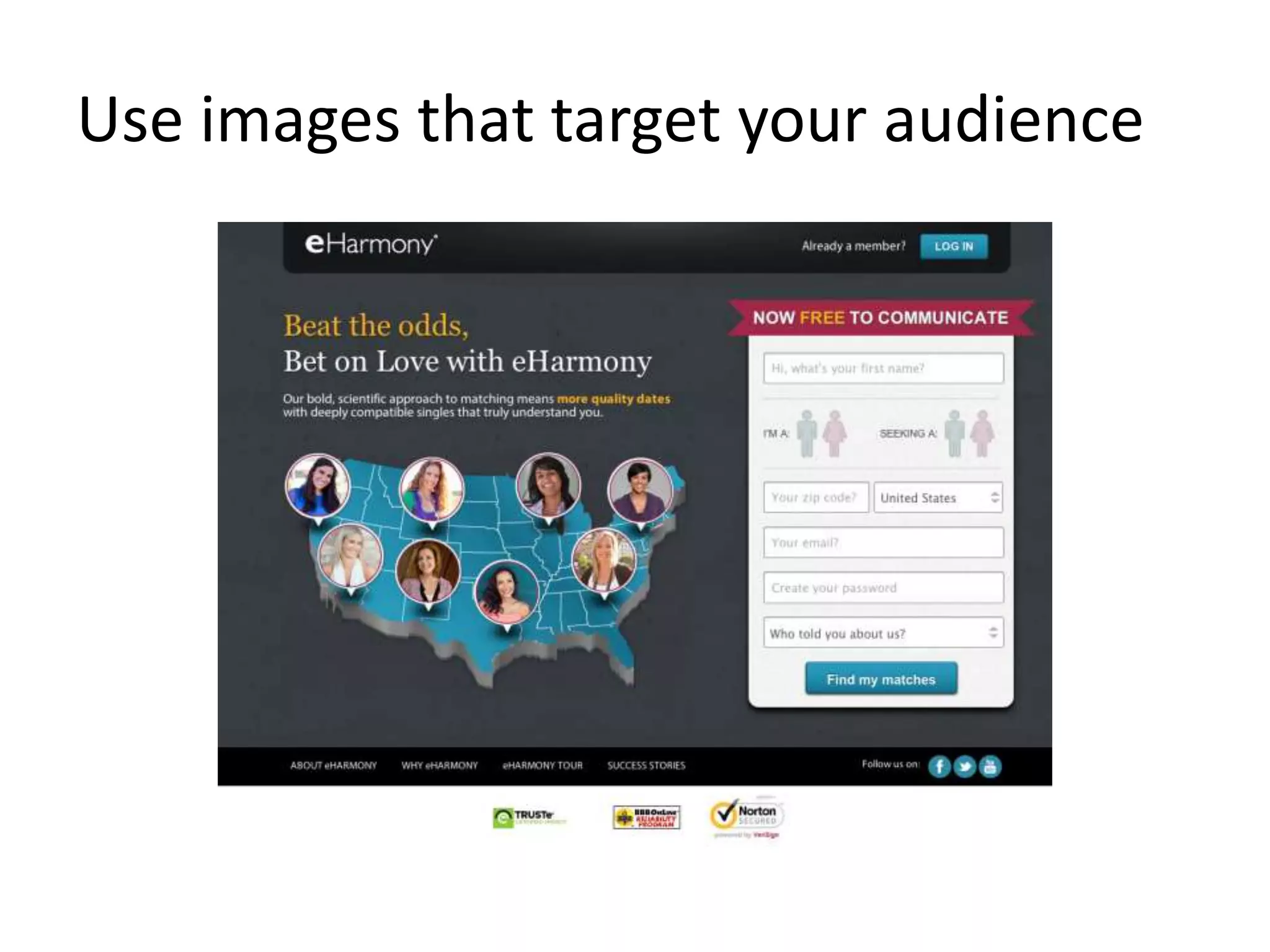 Use images that target your audience
 