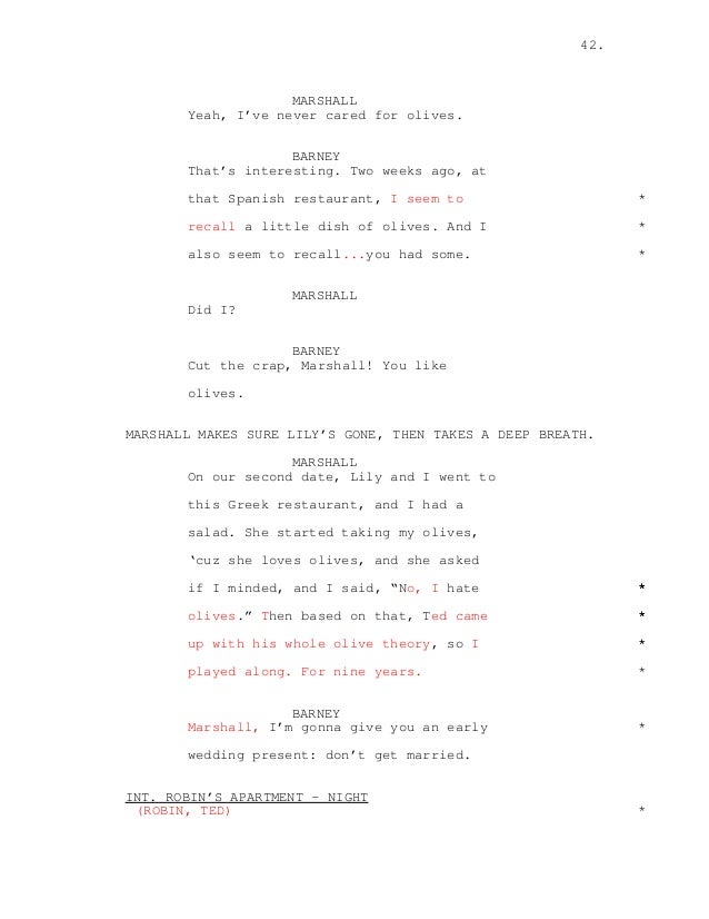 How I Met Your Mother Pilot Script How I Met Your Mother Pilot Script