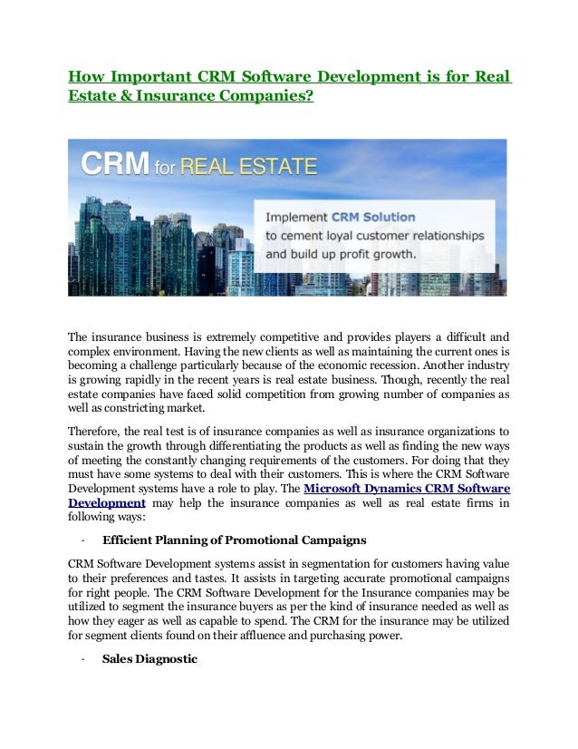 How important crm software development is for real estate & insurance