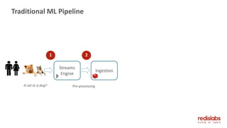 Traditional ML Pipeline
Streams
Engine
A cat or a dog?
Ingestion
1 2
Pre-processing
 