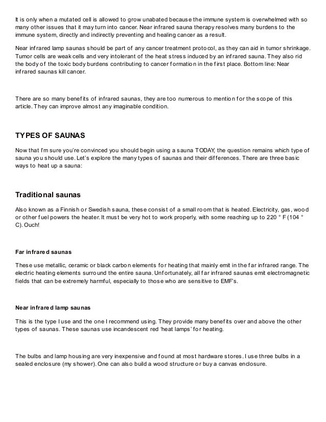 How infrared saunas kill cancer parasites yeast and chronic infection