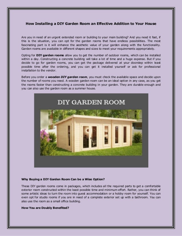 How Installing A Diy Garden Room An Effective Addition To