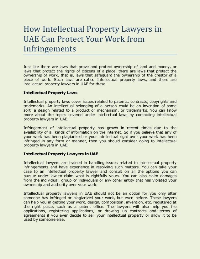 How intellectual property lawyers in uae can protect your ... How intellectual property lawyers in uae can protect your ...
