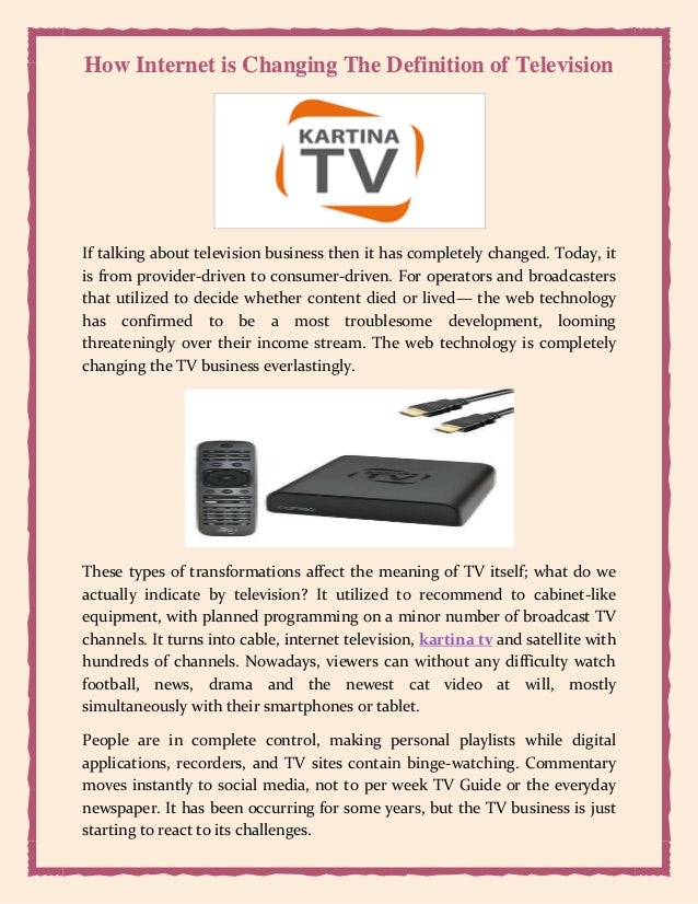 How is changing the definition of television