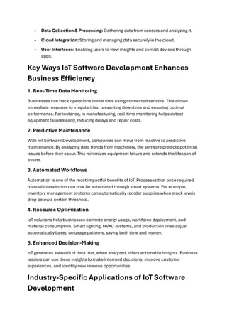 How IoT Software Development Can Improve Business Efficiency | PDF