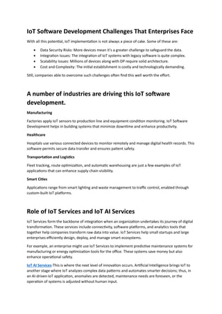 How IoT Software Development Is Driving Innovation Across Enterprises | PDF