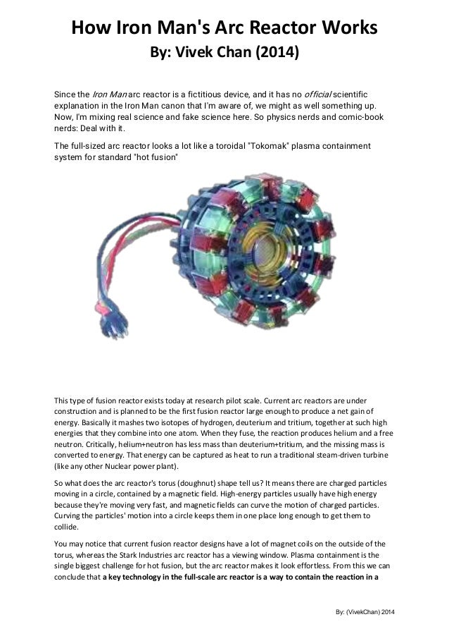 how iron man arc reator works how reactor works
