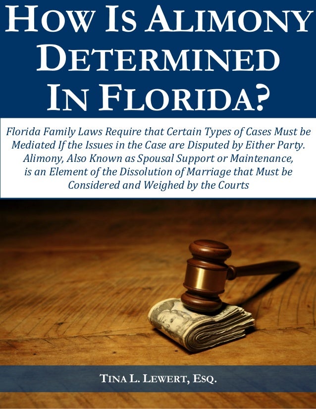How is Alimony Determined in Florida?