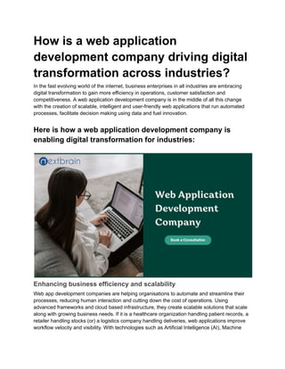 How is a web application development company driving digital ...