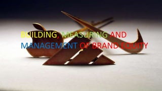 BUILDING, MEASURING AND
MANAGEMENT OF BRAND EQUITY
 