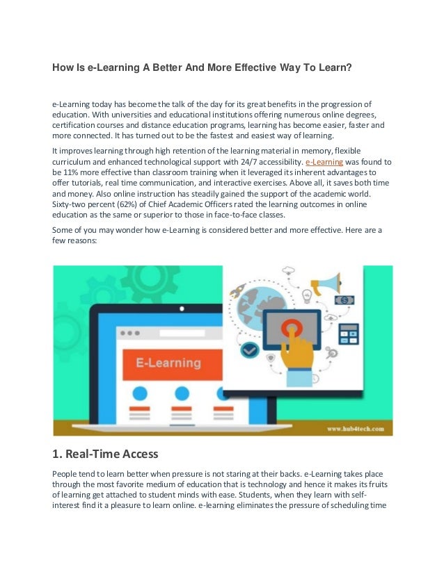 How is e learning a better and more effective way to learn