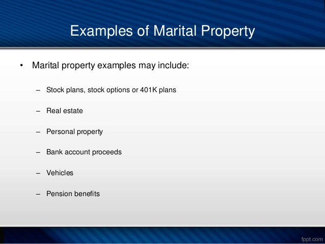 Stock options marital property