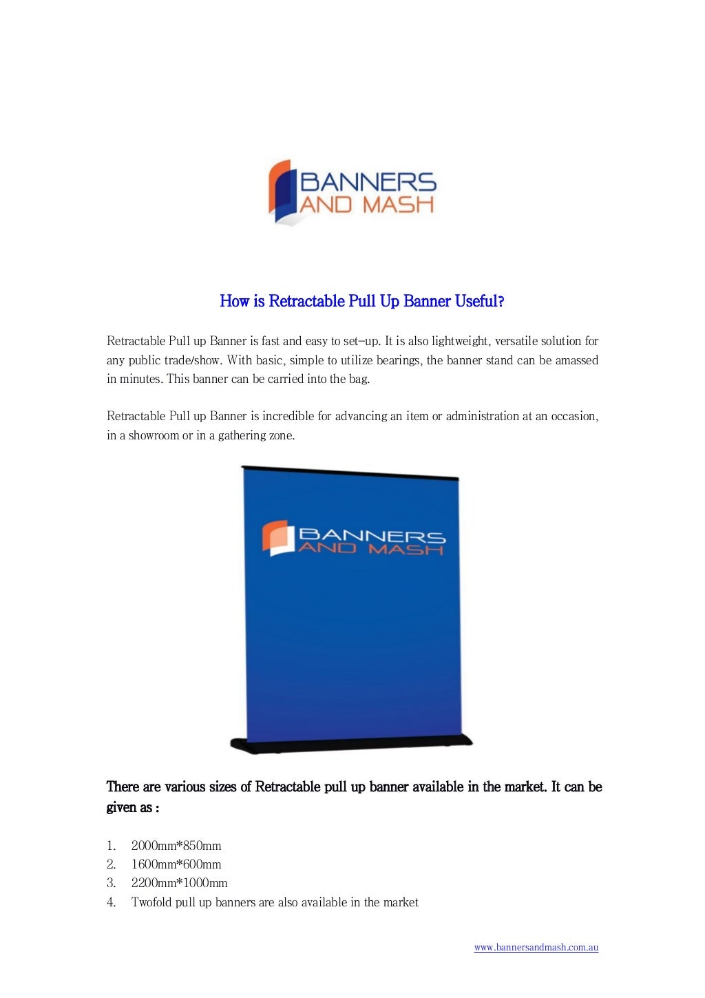 How is retractable pull up banner useful