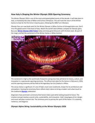 How Italy Is Shaping the Winter Olympic 2026 Opening Ceremony.pdf