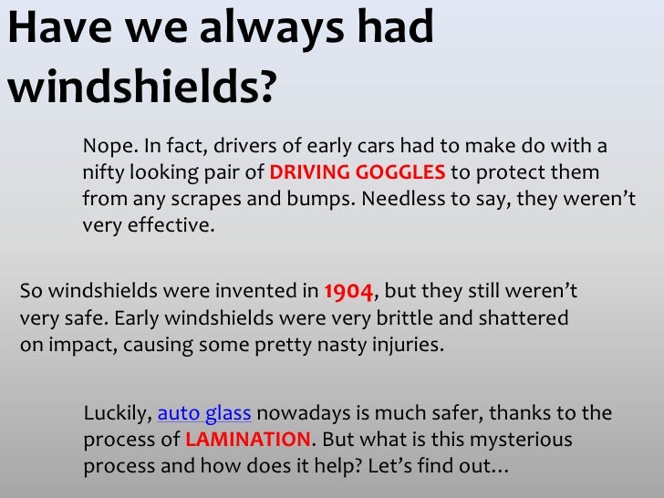 How it’s made Windshield