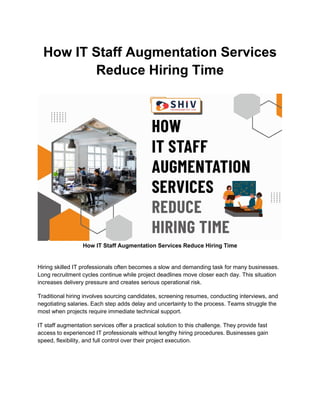 IT Hiring Challenges and Staff Augmentation Solutions | PDF