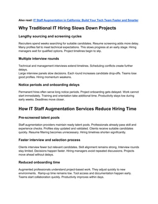 IT Hiring Challenges and Staff Augmentation Solutions | PDF