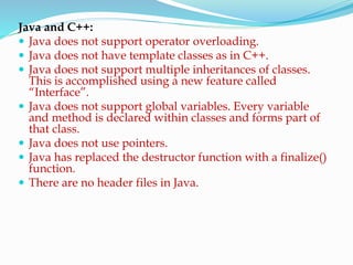 How java differs from c and c++