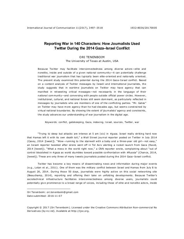 Gatekeeping Texas Style >> How Journalists Used Twitter During The 2014 Gaza Israel Conflict Gatekeeping Texas Style >> How Journalists Used Twitter During The 2014 Gaza Israel Conflict