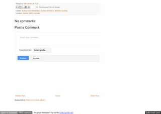 pdfcrowd.comopen in browser PRO version Are you a developer? Try out the HTML to PDF API
Newer Post Older PostHome
Subscribe to: Post Comments (Atom)
Posted by Glen Hunter at 17:27
Labels: Sydney Auto Dismantlers, Sydney Wreckers, Wreckers Sydney
Location: Sydney NSW, Australia
+2 Recommend this on Google
Enter your comment...
Comment as: Select profile...
Publish Preview
No comments:
Post a Comment
 