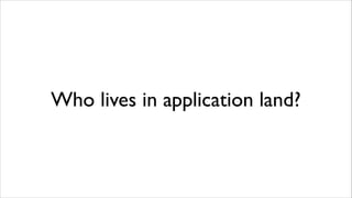 Who lives in application land?

 