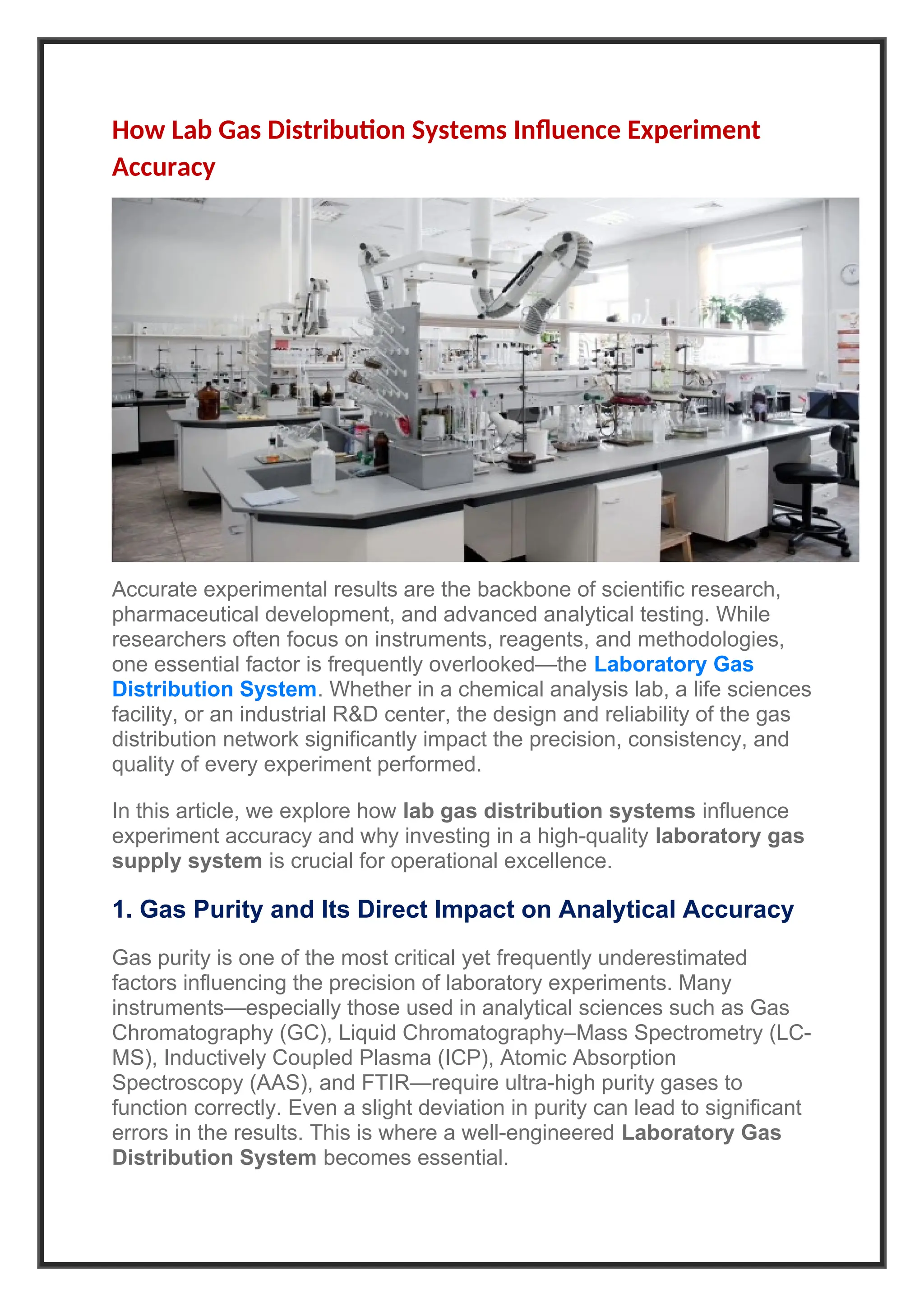 How Lab Gas Distribution Systems Influence Experiment Accuracy.docx