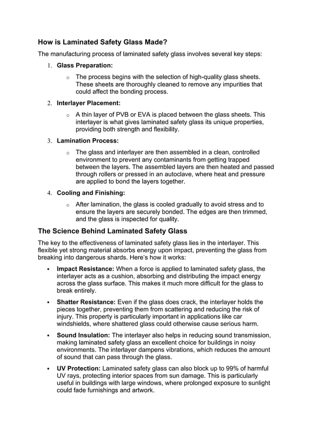 How Laminated Safety Glass Works A Deep Dive into Its Technology and