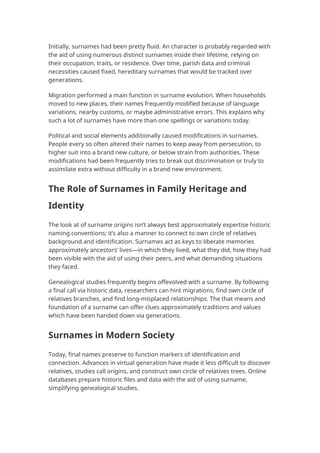 Generational Surnames How Last Names Originated: A Complete Guide | DOCX