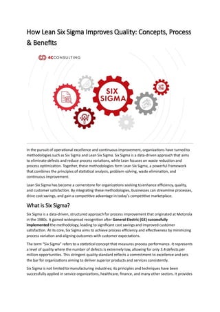 How Lean Six Sigma Improves Quality: Concepts, Process & Benefits | PDF