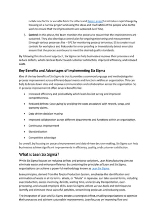 How Lean Six Sigma Improves Quality: Concepts, Process & Benefits | PDF