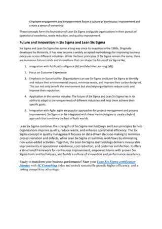 How Lean Six Sigma Improves Quality: Concepts, Process & Benefits | PDF