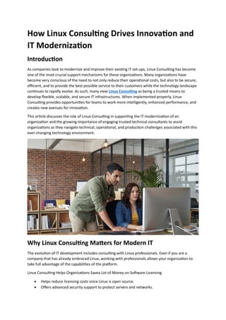 How Linux Consulting Drives Innovation and IT Modernization | PDF