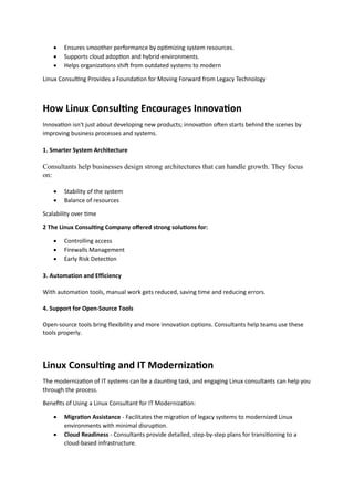 How Linux Consulting Drives Innovation and IT Modernization | PDF