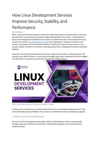 5 reasons to install linux today Images High Quality... How Linux Development Services Improve Security.pdf