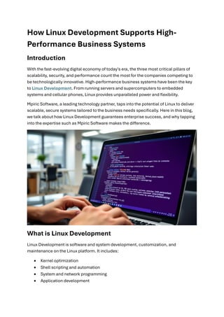 How Linux Development Supports High-Performance Business Systems | PDF