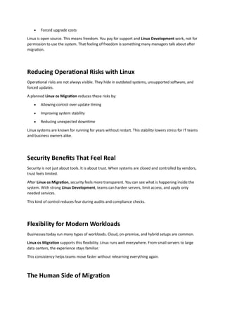How Linux OS Migration Reduces Licensing Costs and Operational Risks | PDF