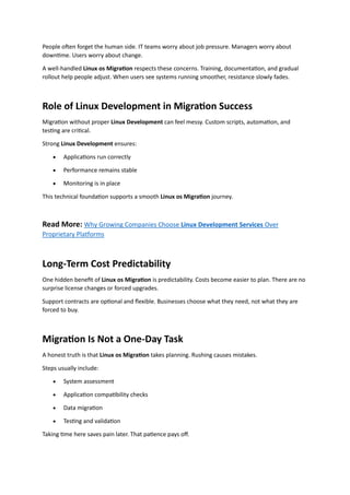 How Linux OS Migration Reduces Licensing Costs and Operational Risks | PDF