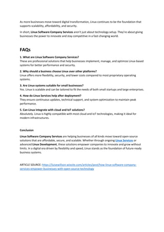 How Linux Software Company Services Empower Businesses with Open-Source ...