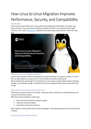 How Linux to Linux Migration Improves Performance, Security, and ...